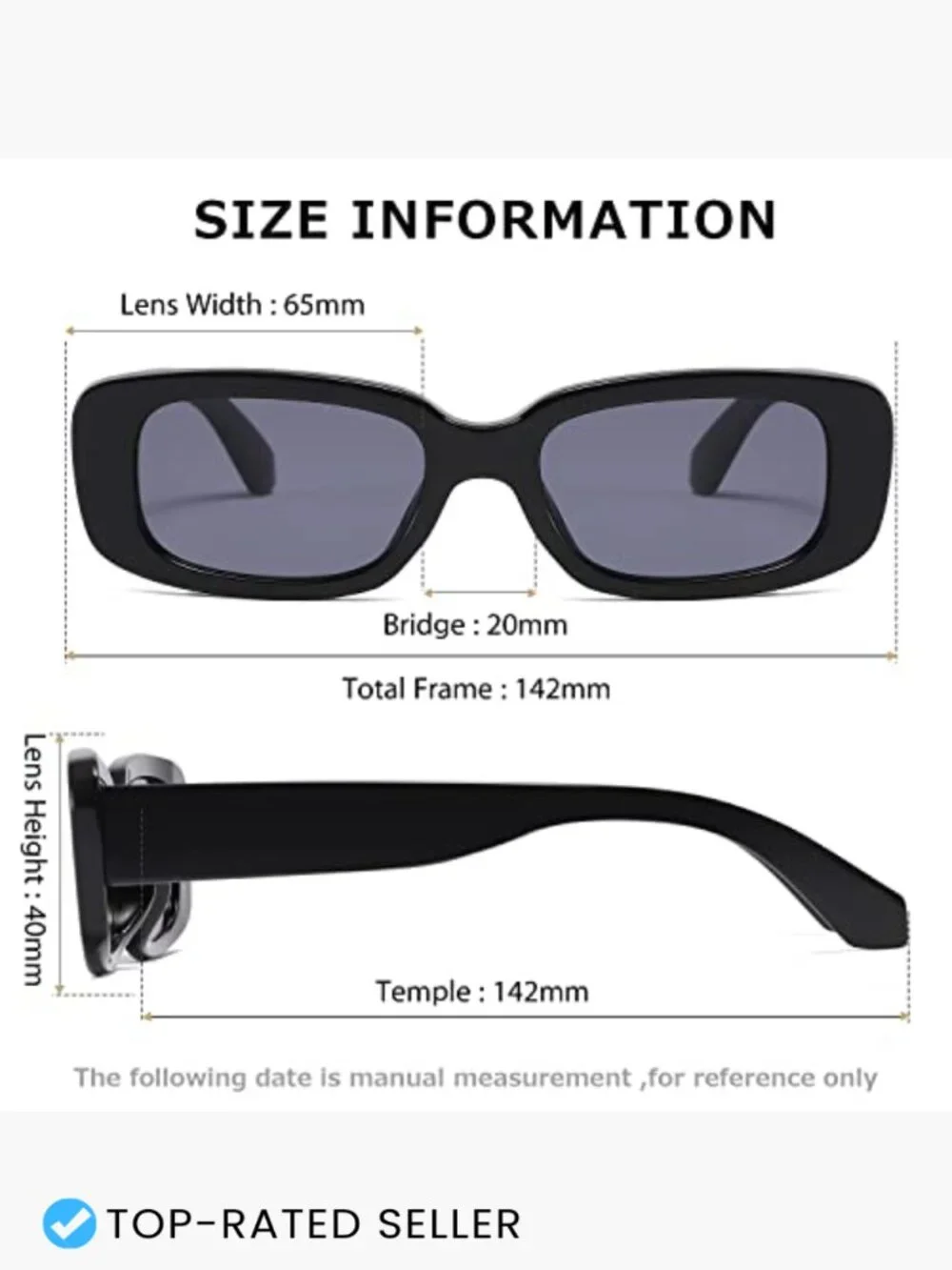 Rectangle Sunglasses Retro Vintage UV400 Protection Square Frame Unisex